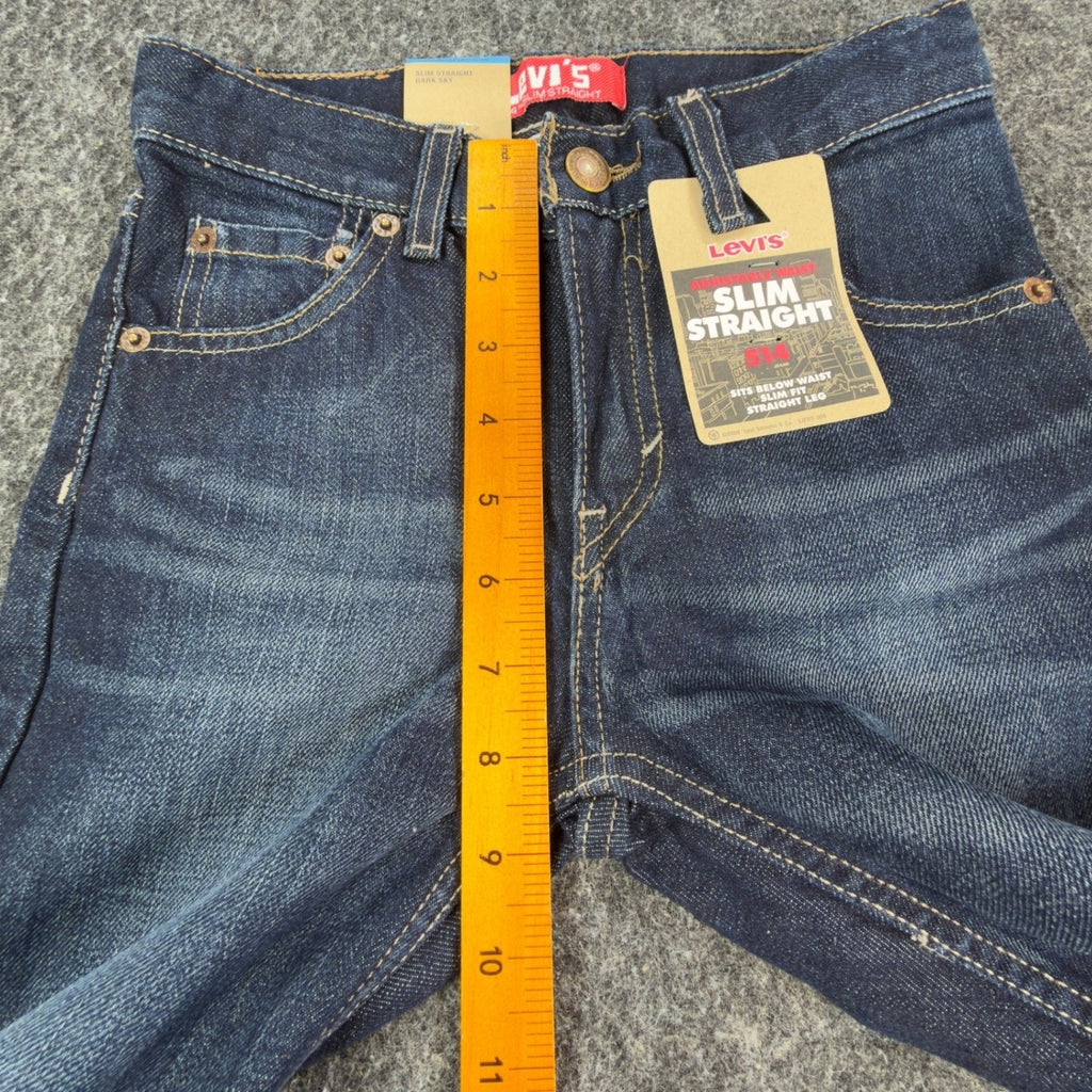 Levi's Modern 514 Slim Straight Jeans Boys 7X Regular Dark Sky Blue Denim NWT
