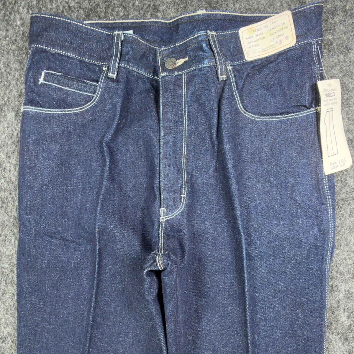 Gino Cappeli Vintage 70s Boot Cut Jeans Mens 34x35 Indigo Cotton Denim NWT - take2supply