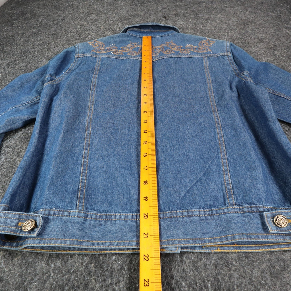 Southern Lady Denim Jacket Womens Small Blue Embroidered Cotton Trucker NWT