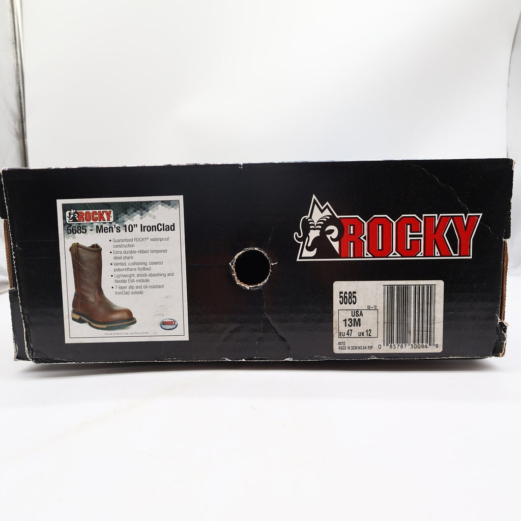 Rocky IronClad 5685 10-Inch Waterproof Pull-On Work Boots Men's 13M Brown NWT