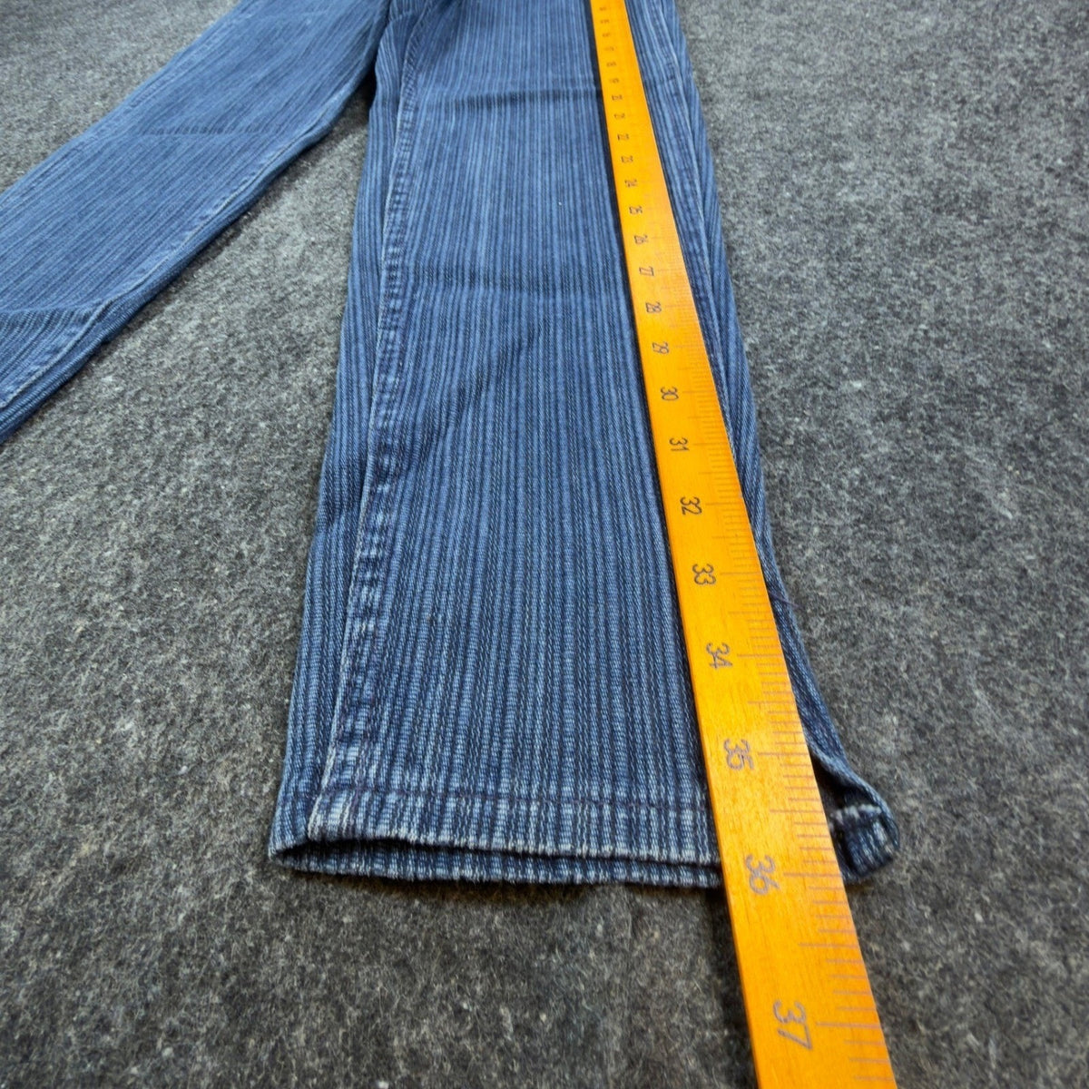 Lee Vintage 80s Pinstripe Jeans Juniors 3 Blue Cotton USA NWT Deadstock