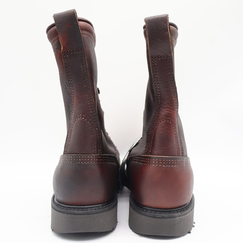 Carolina 8006 Plain Toe Farm Boot Mens 9.5 2E USA Made Brown Leather Work Boots