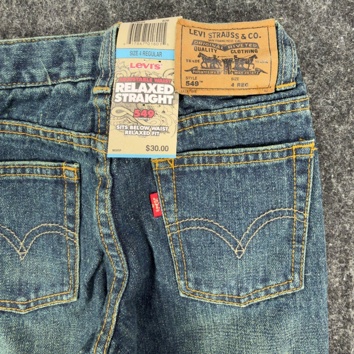 Levi's Y2K 549 Relaxed Straight Shorts Boys 4 Blue Ramie Cotton NWT