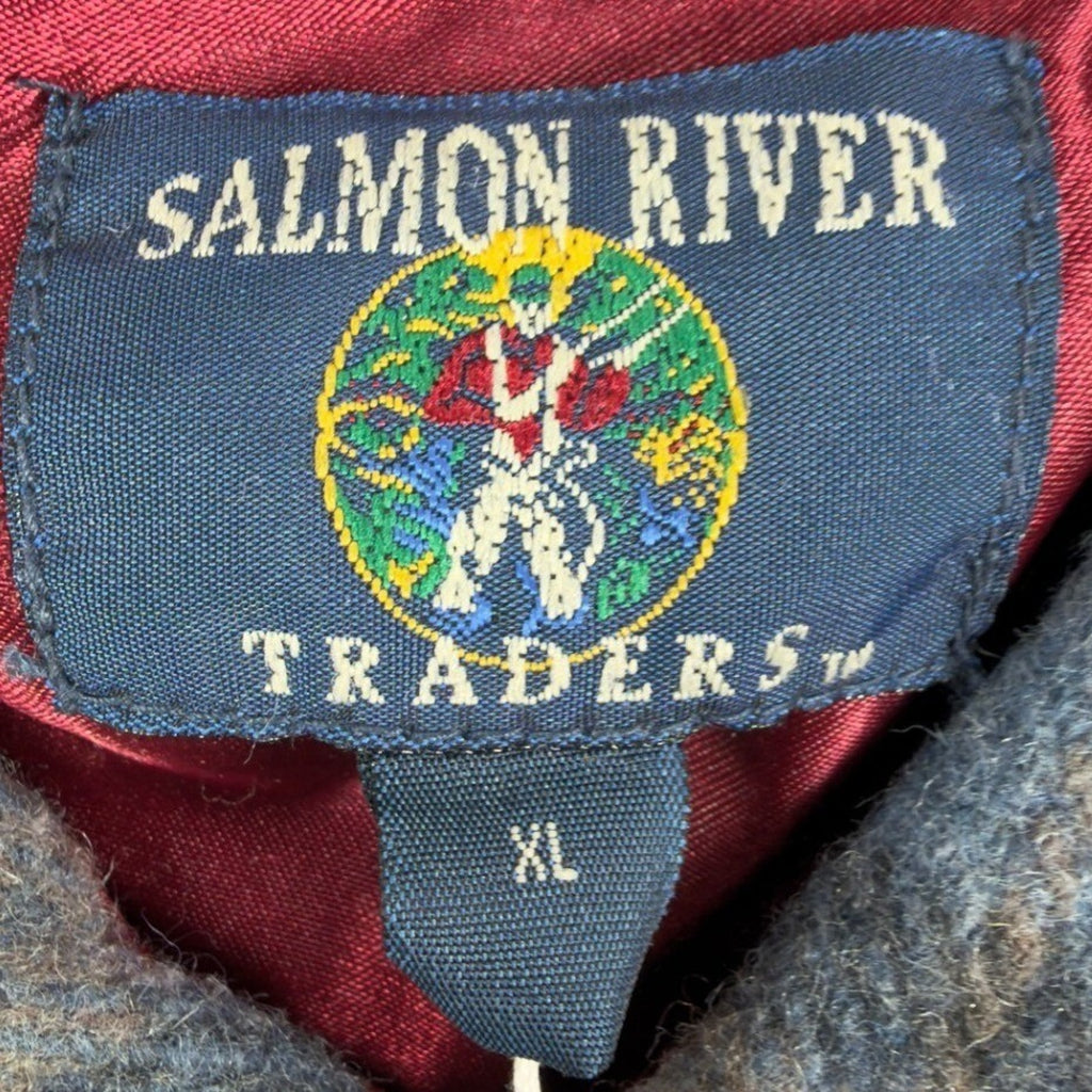 Salmon River Traders Vintage Plaid Flannel Shirt Mens XL Blue Wool Blend NWT