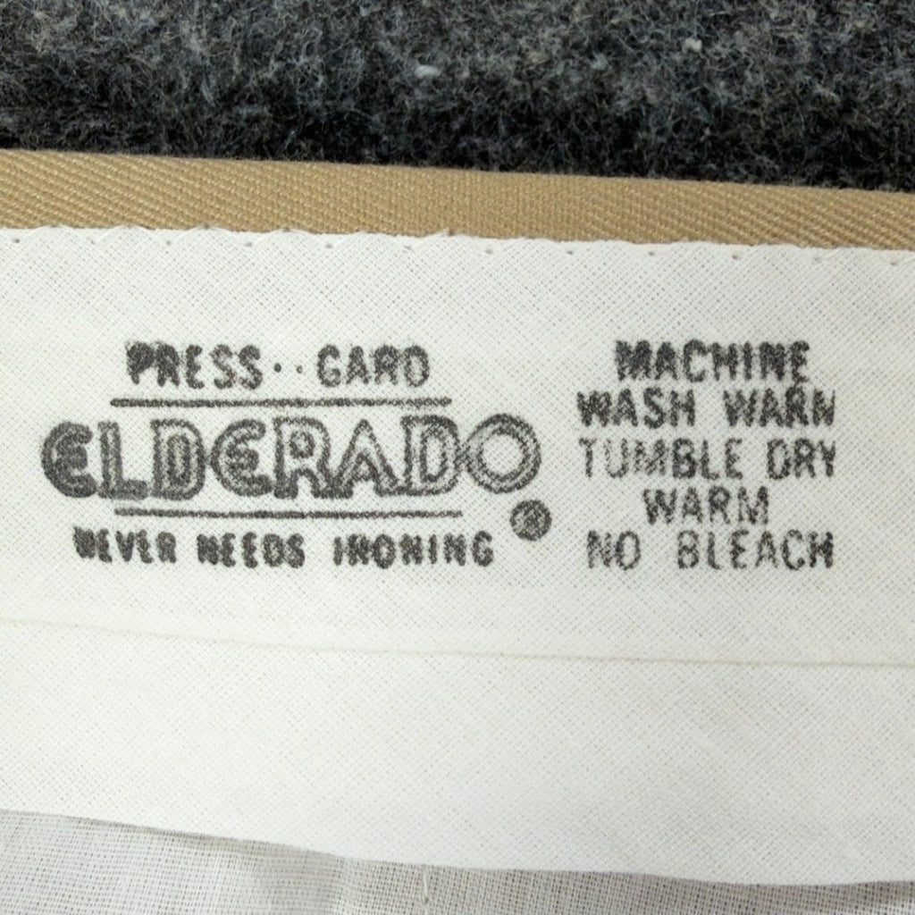 Elderado Vintage 70s Dress Pants Mens 34x32 Tan Twill Slacks Excellent - take2supply