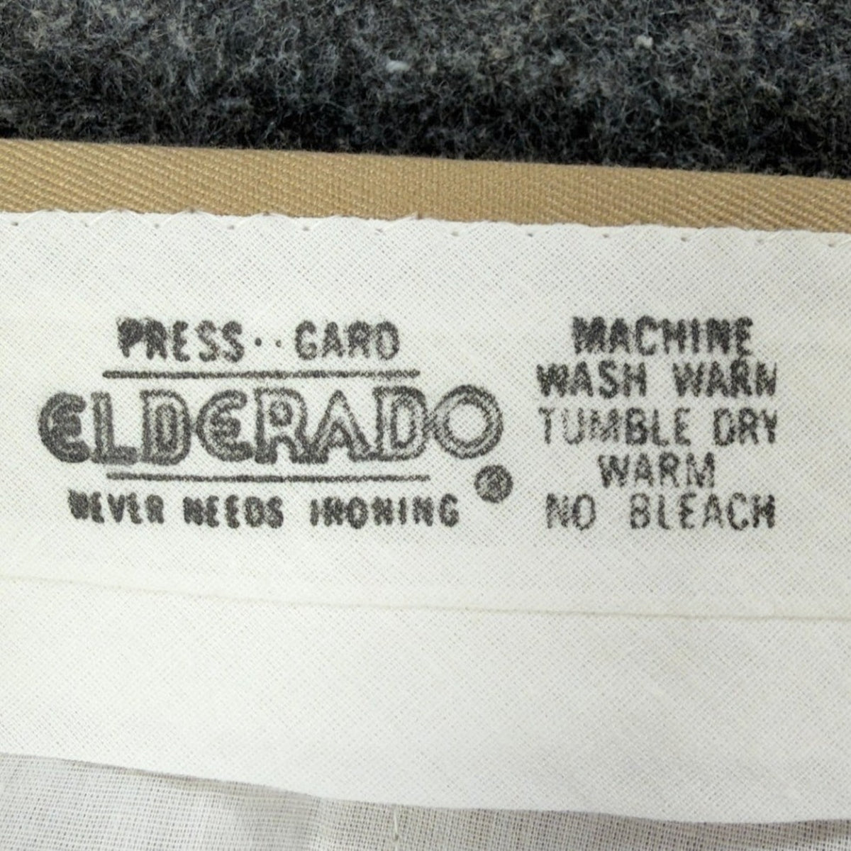 Elderado Vintage 70s Dress Pants Mens 34x32 Tan Twill Slacks Excellent - take2supply