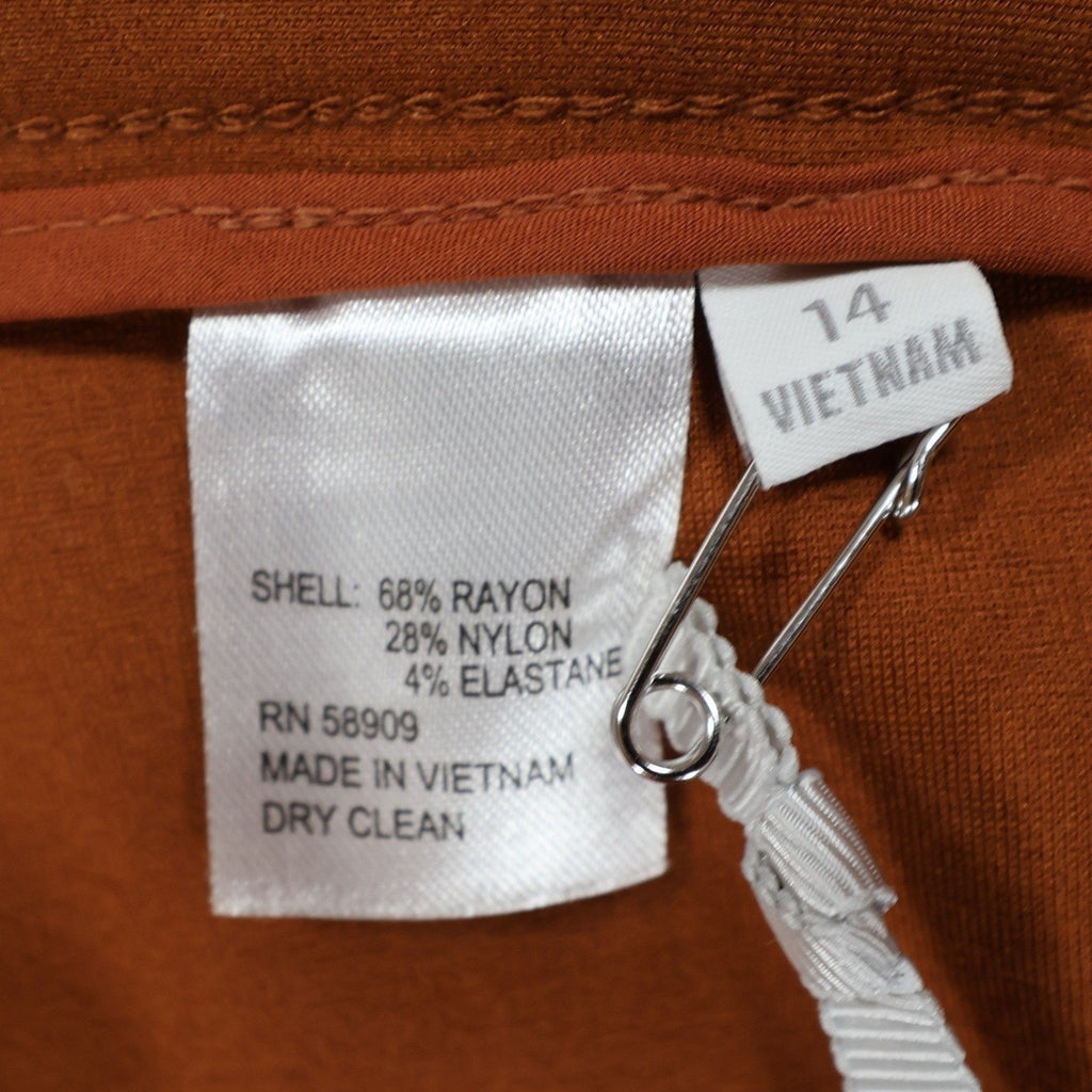 Preston & York Dress Pants Womens 14 Orange Rayon Blend Slim Ankle Career New