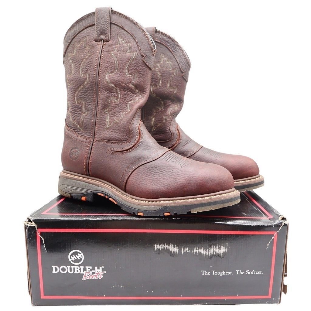 Double-H Roper Work Boots Mens 12 D Brown Leather Composite Toe DH5133 NWT Box