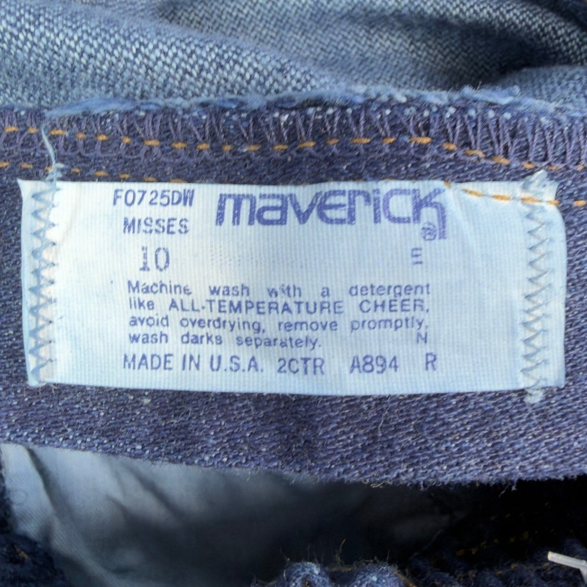 Lady Maverick Vintage 70s Jeans Womens 10 Blue High Waist Elastic NOS NWT