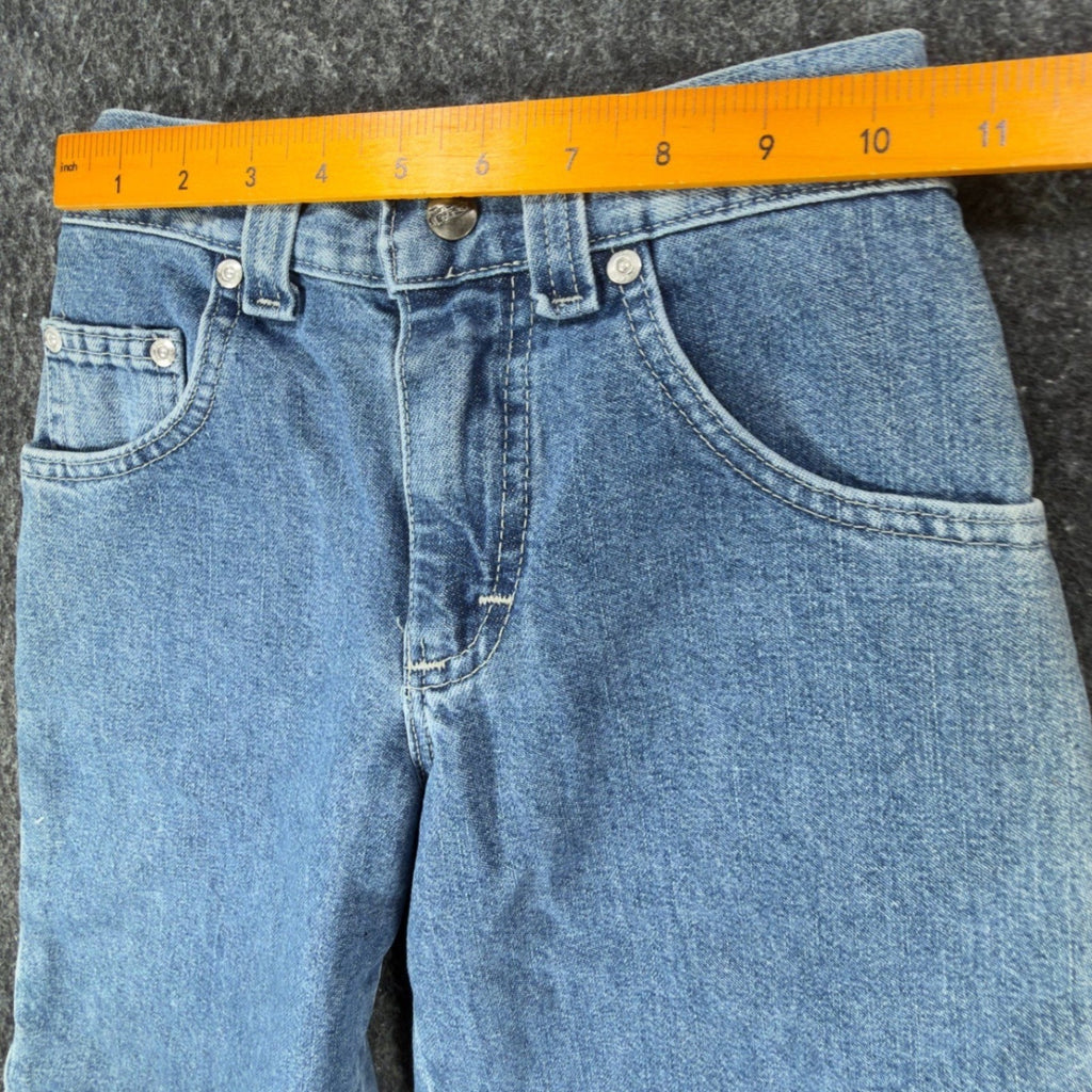 Lee Pipes 90s Vintage Denim Cargo Shorts Boys 7X Retro Stone Blue NWT New