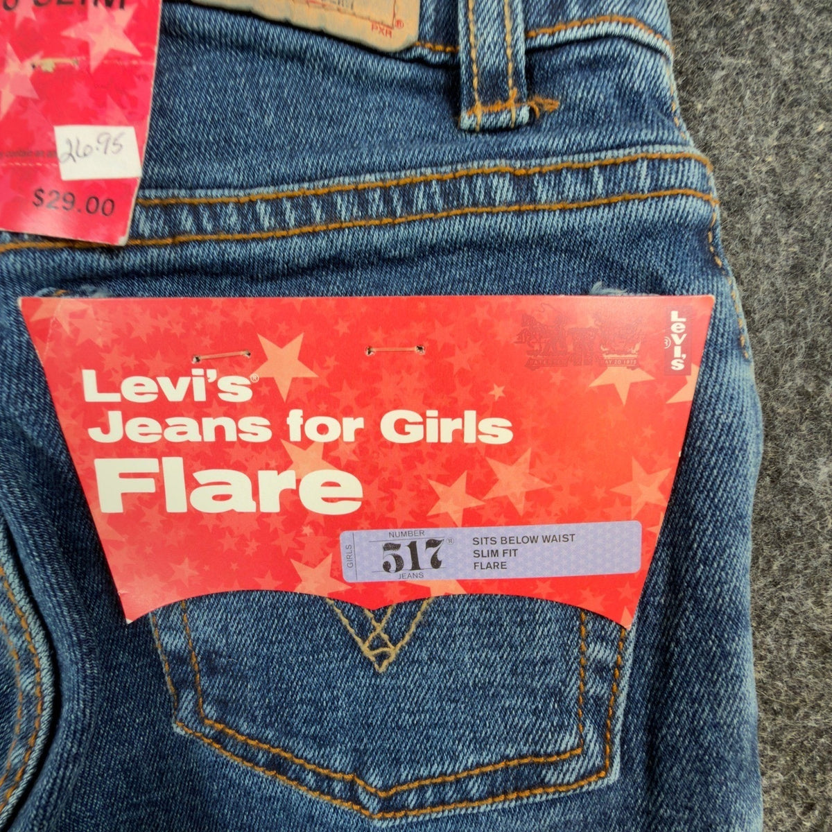 Levi's Vintage Y2K 517 Flare Jeans Girls Size 8 Slim Blue Denim NOS - take2supply