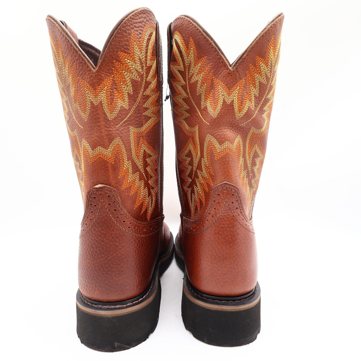 Justin Modern Stampede Work Boots Mens 8.5 D Tan Leather Western NWT Box WK4655