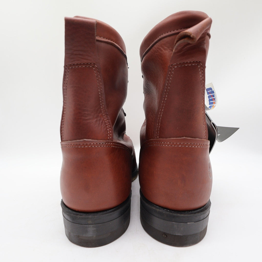 Double-H Mens 10 D Leather Packer Work Boots USA 9790 Brown Lace Up Kiltie New