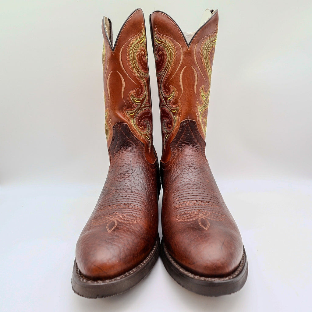 Double-H Western Mustang Boots Mens 11 EE Rust Leather Excellent DH4417