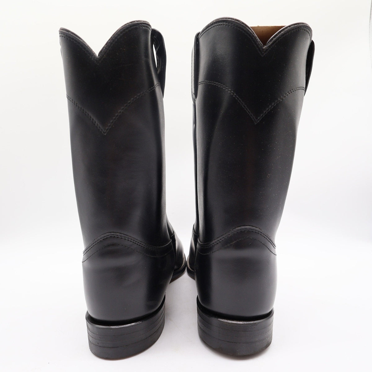 Justin Vintage Roper Boots Mens 11 D Black Leather Deadstock 3702M