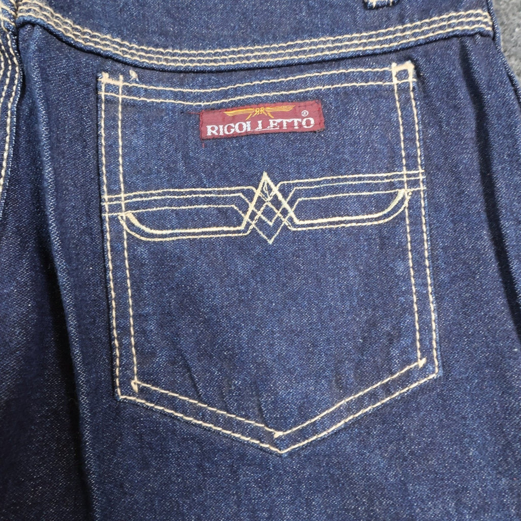 Rigolletto Vintage 70s Flare Jeans Mens 33x33 Blue Cotton Denim NOS NWT - take2supply
