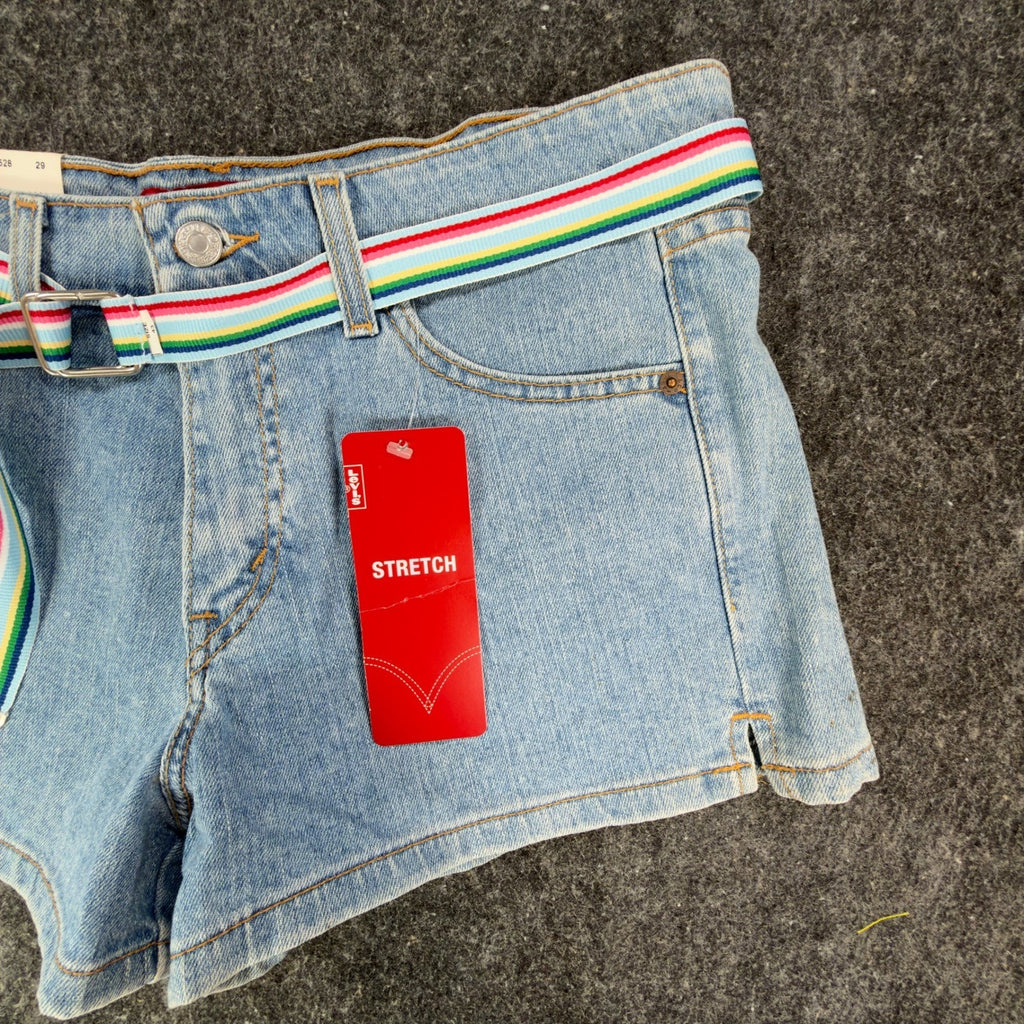 Levi's Y2K Superlow Stretch Shorts Junior 11 Blue Cotton Denim NWT C359