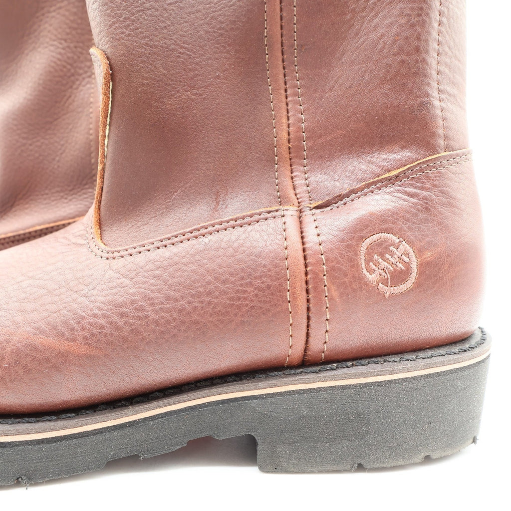 Double-H Boots Steel Toe 10 D Mens Brown Leather Vintage Y2K Work Boots New Box