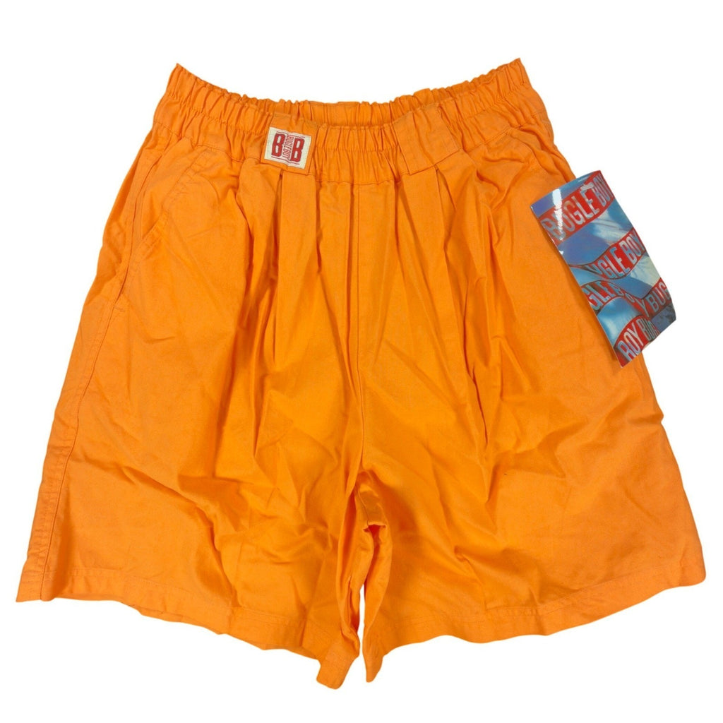 Bugle Boy Vintage 90s Shorts Womens 7 Orange Elastic Waist Pleated NWT