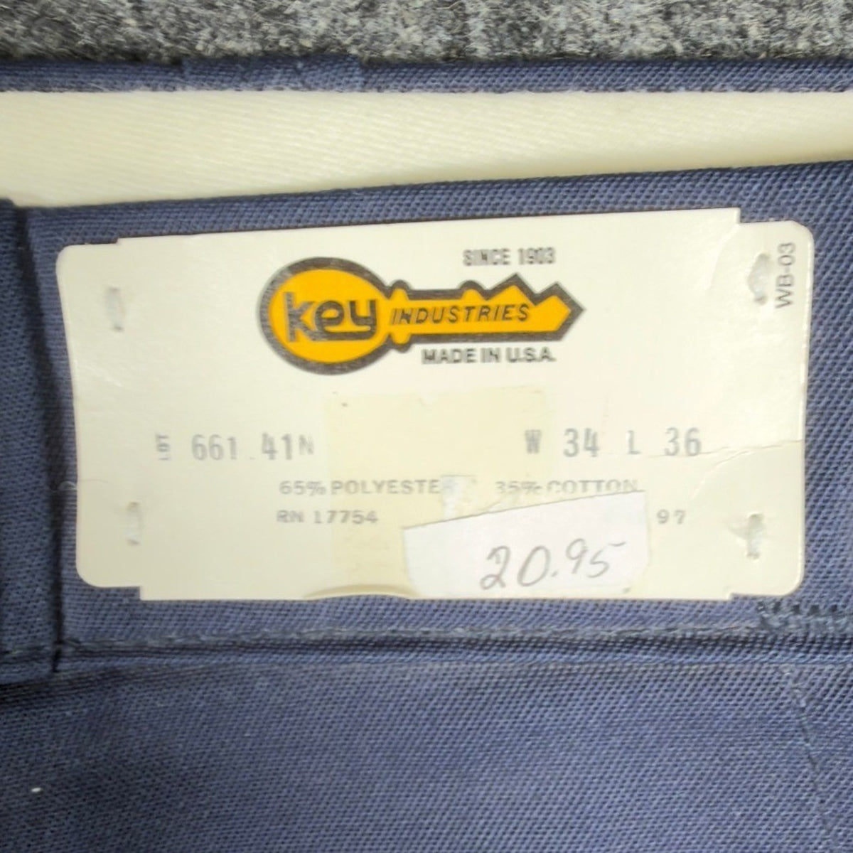 Key Imperial Vintage 70s Pants Mens 34x36 Navy Blue Deadstock 661.41N NEW