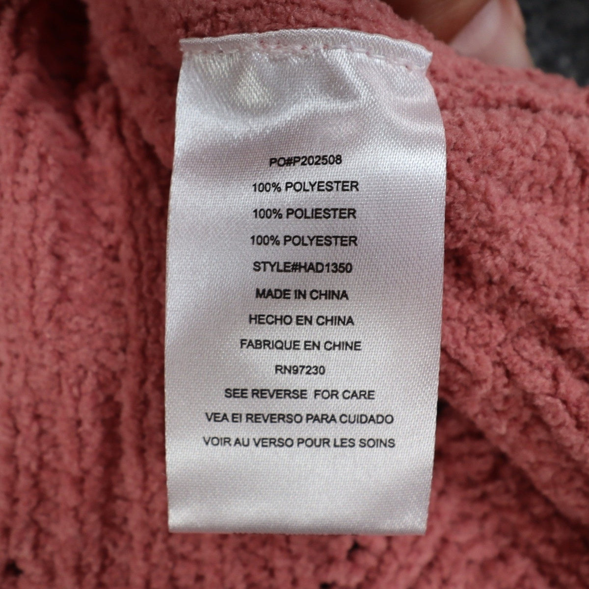 Absolutely Famous Chenille Cable Knit Sweater Womens XL Pink Scalloped Hem NEW