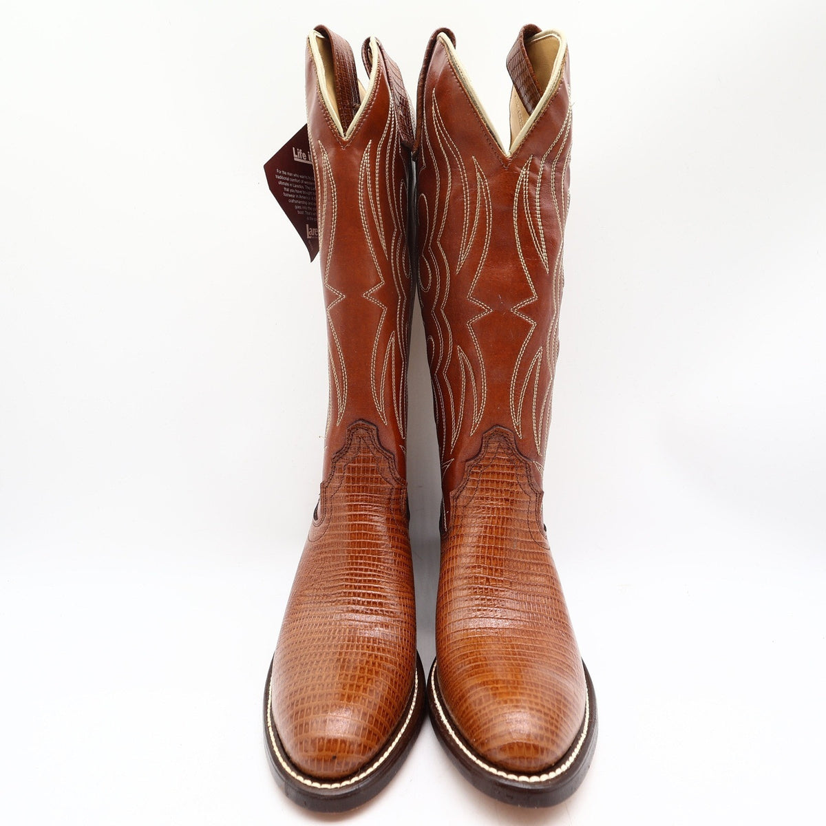 Vintage Laredo Lizard Embossed Leather Western Boots Women 5.5 B Box NWT