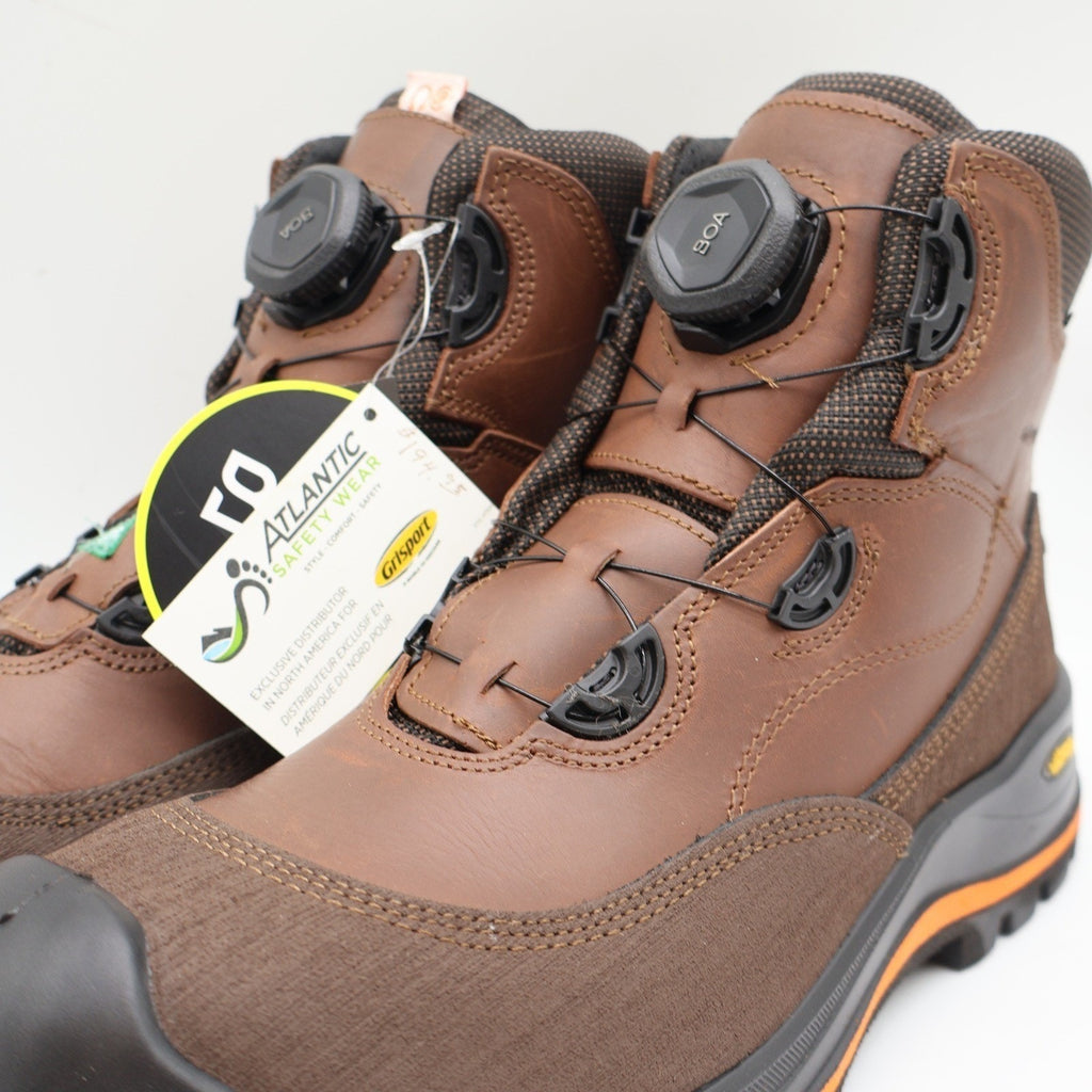 Grisport BOA Wolf Safety Boots Mens 10.5 Brown Leather Waterproof Vibram EH PR - take2supply