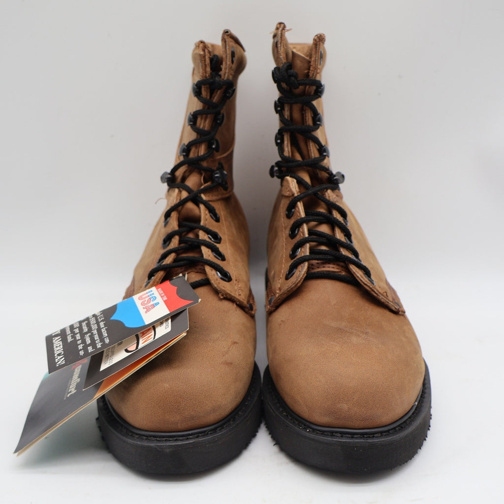 Carolina Work Boots Mens 9 D Vintage 90s Brown Leather 4Comfort Made in USA 839