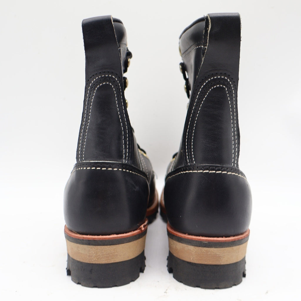 Carolina Logger Boots Mens 8 EE Vintage USA Black Leather Work Boots 961 NEW