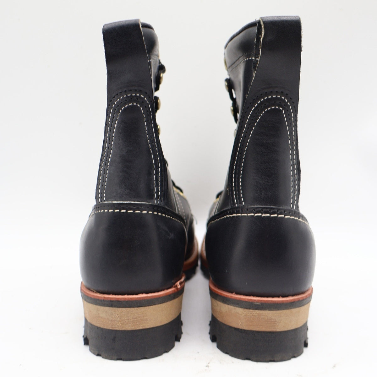 Carolina Logger Boots Mens 8 EE Vintage USA Black Leather Work Boots 961 NEW