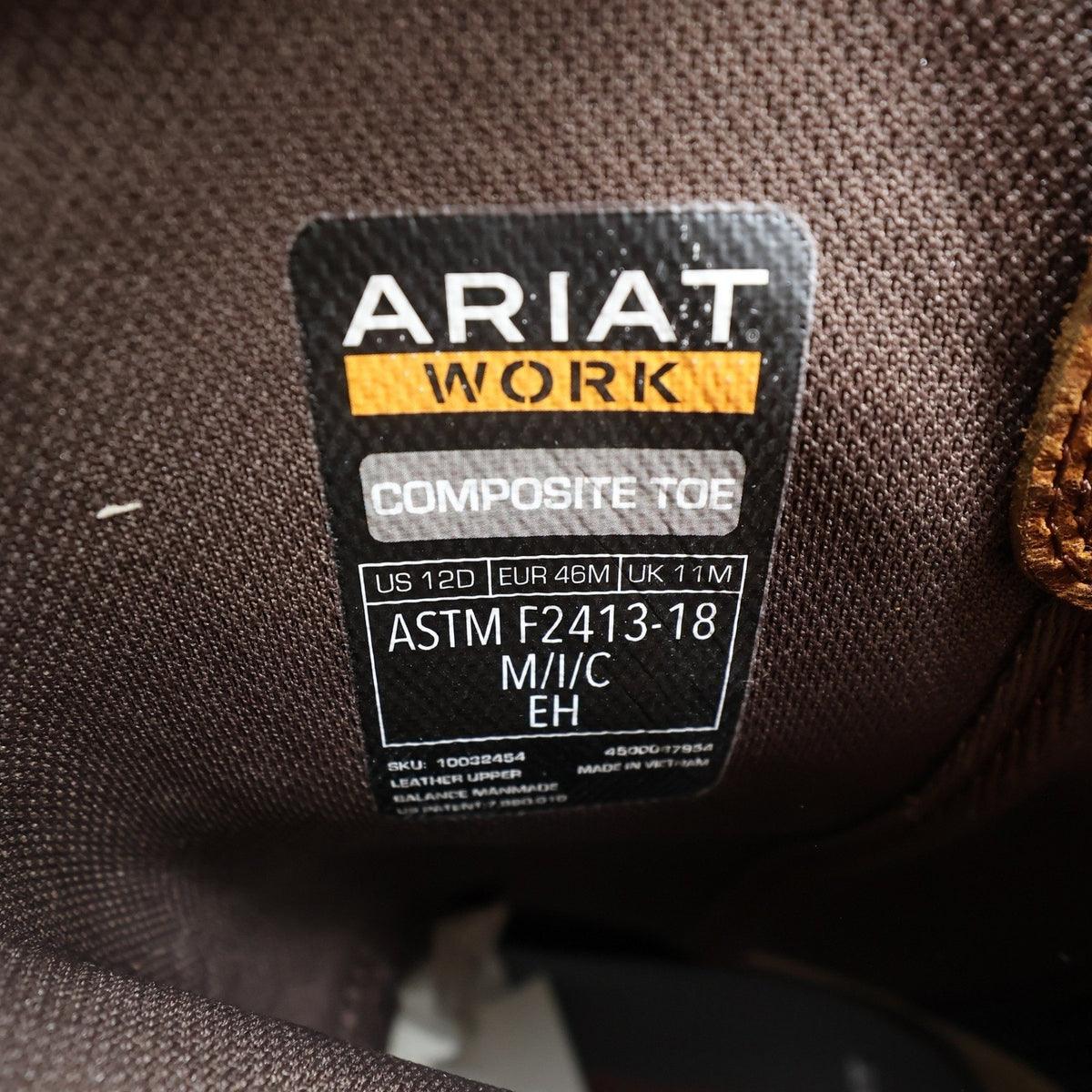 Ariat WorkHog Comp Toe Boots Mens 12 Distressed Brown Hornback Leather NIB