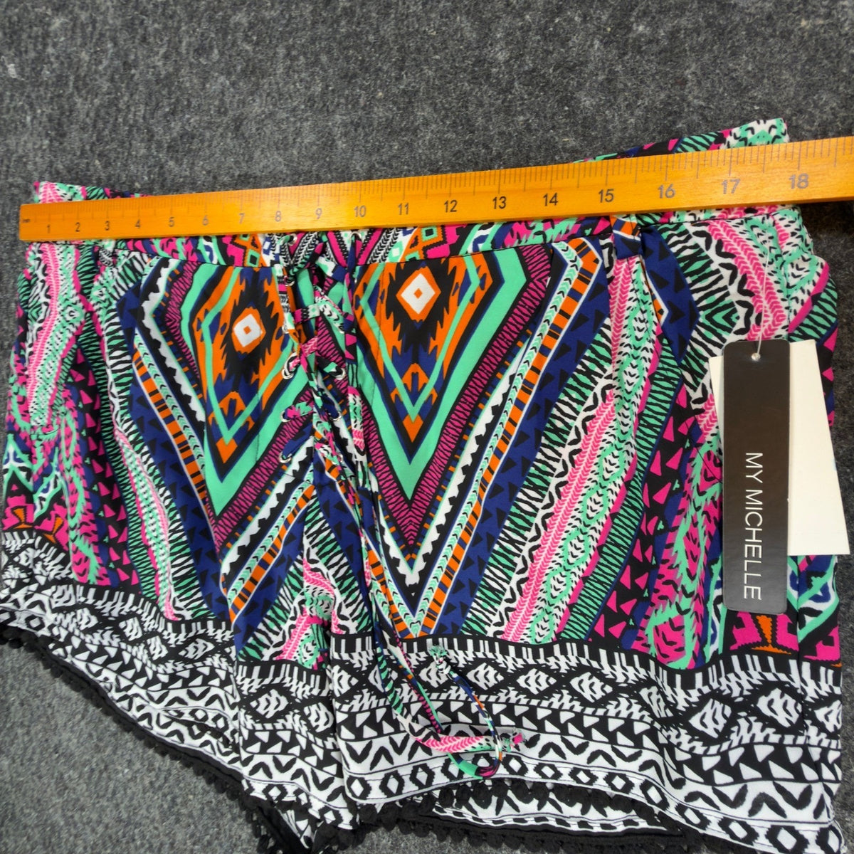 My Michelle Modern Tribal Print Shorts Juniors XL Multi Polyester NWT