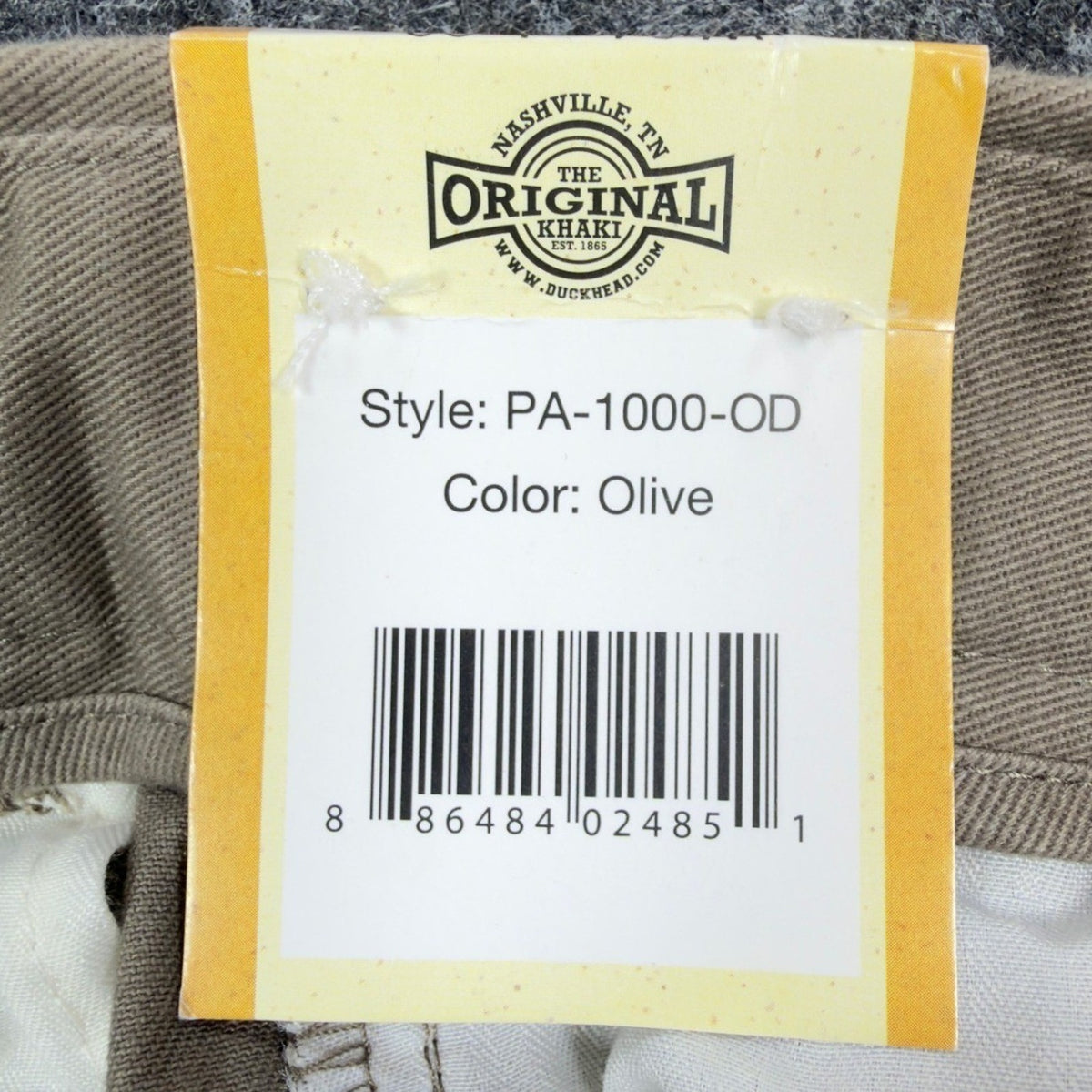 Duck Head Pants Mens 34x30 Flat Front Type 35 Original Classic Fit Olive Cotton