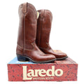 Laredo Vintage 90s Western Boots Mens 9 D Chocolate Brown Leather 2723 NIB - take2supply