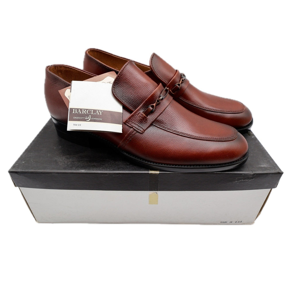 Barclay Loafers Mens 10 D Vintage Brown Bit Slip On Dress Shoes USA Made 96150