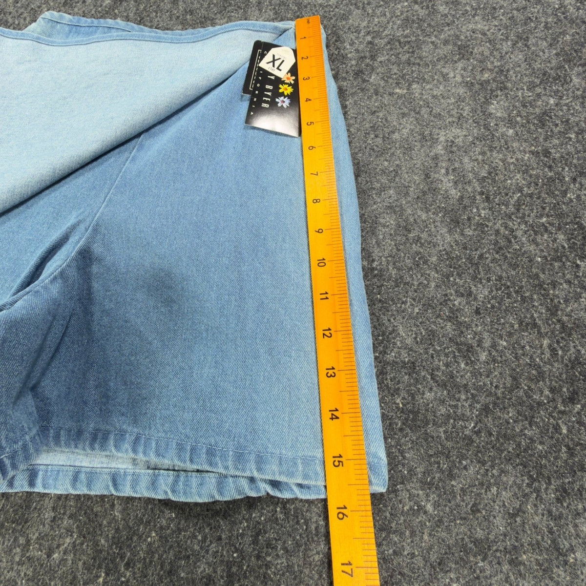 Amy Byer Vintage Y2K Skort Girls XL Blue Cotton Denim NWT Rose Leopard Print - take2supply