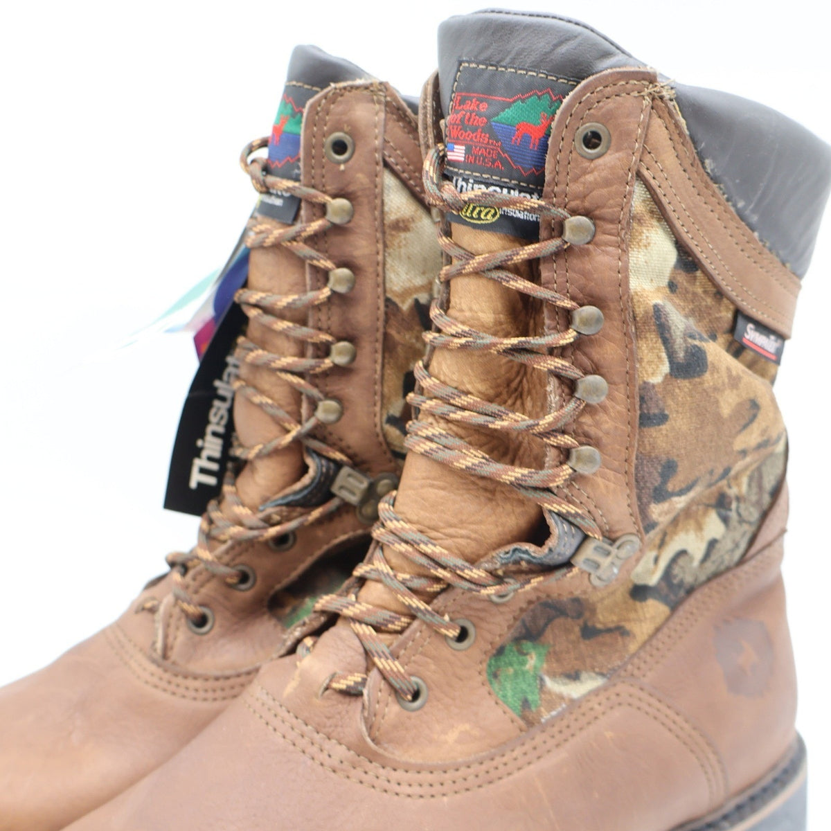 Lake of the Woods Hunting Boots Mens 9.5 D Vintage USA Camo 800g Thinsulate 5263 - take2supply