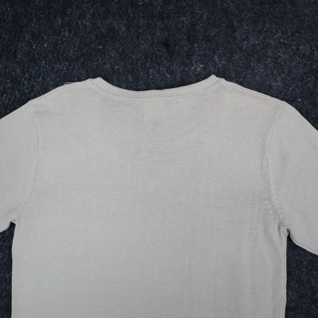 Southern Lady Sweater Womens Small NWT Y2K Buff Beige Embroidered Knit Top 122K