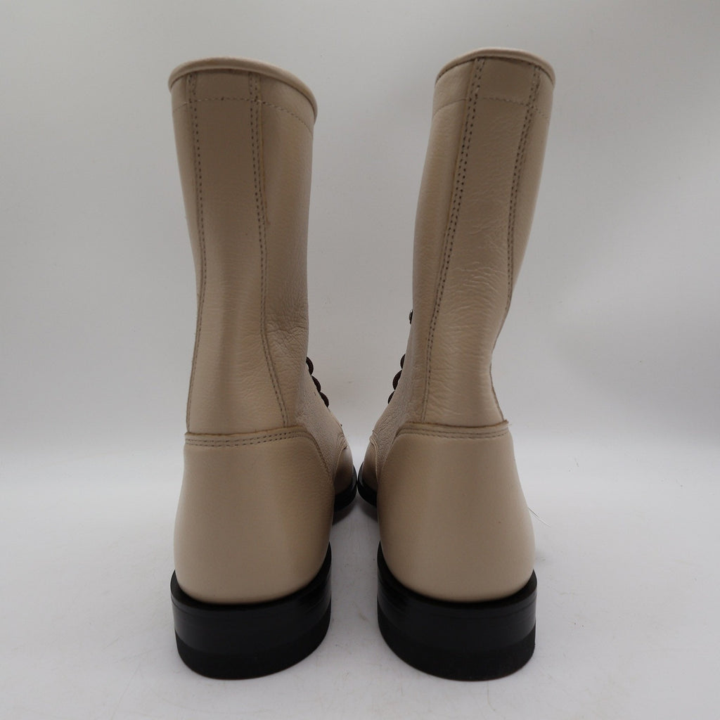 Justin L0512 Lace Up Roper Boots Women 9 B Bone Leather NWT Deadstock Vintage