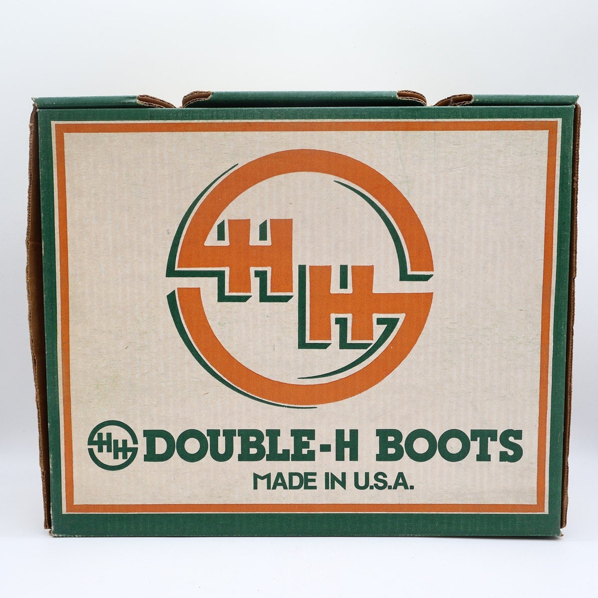 Double-H Vintage 80s Western Boots Mens 9 D Brown Leather Cowboy 5510 USA NIB