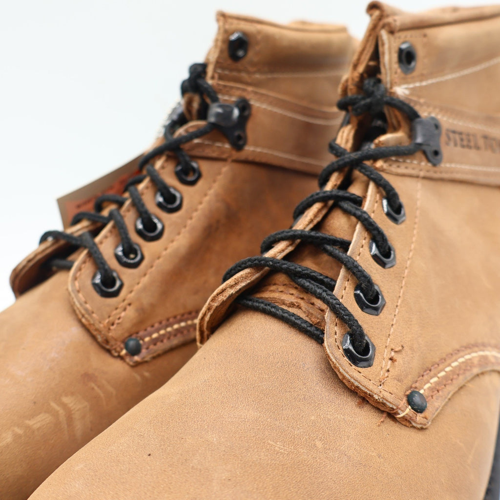 Carolina Steel Toe Work Boots Mens 9.5 D Vintage USA Leather Brown 139 Y2K NIB - take2supply