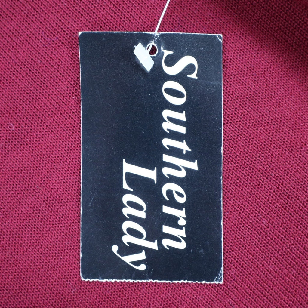 Southern Lady Cardigan Sweater Womens Small Vintage 90s Wine Red Acrylic 1W57