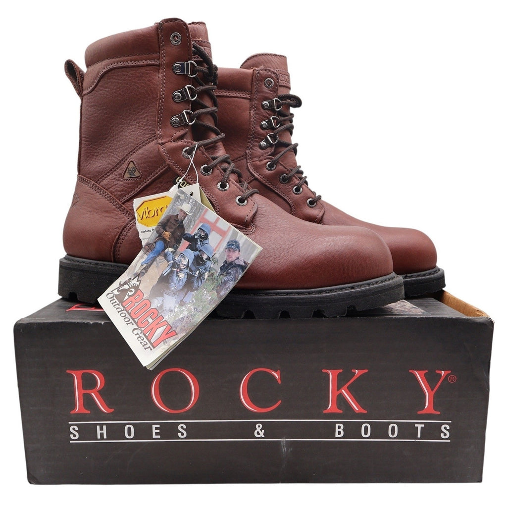Rocky 2000s Ranger Steel Toe Work Boots Mens 10.5 M Brown Leather GORE-TEX NWT