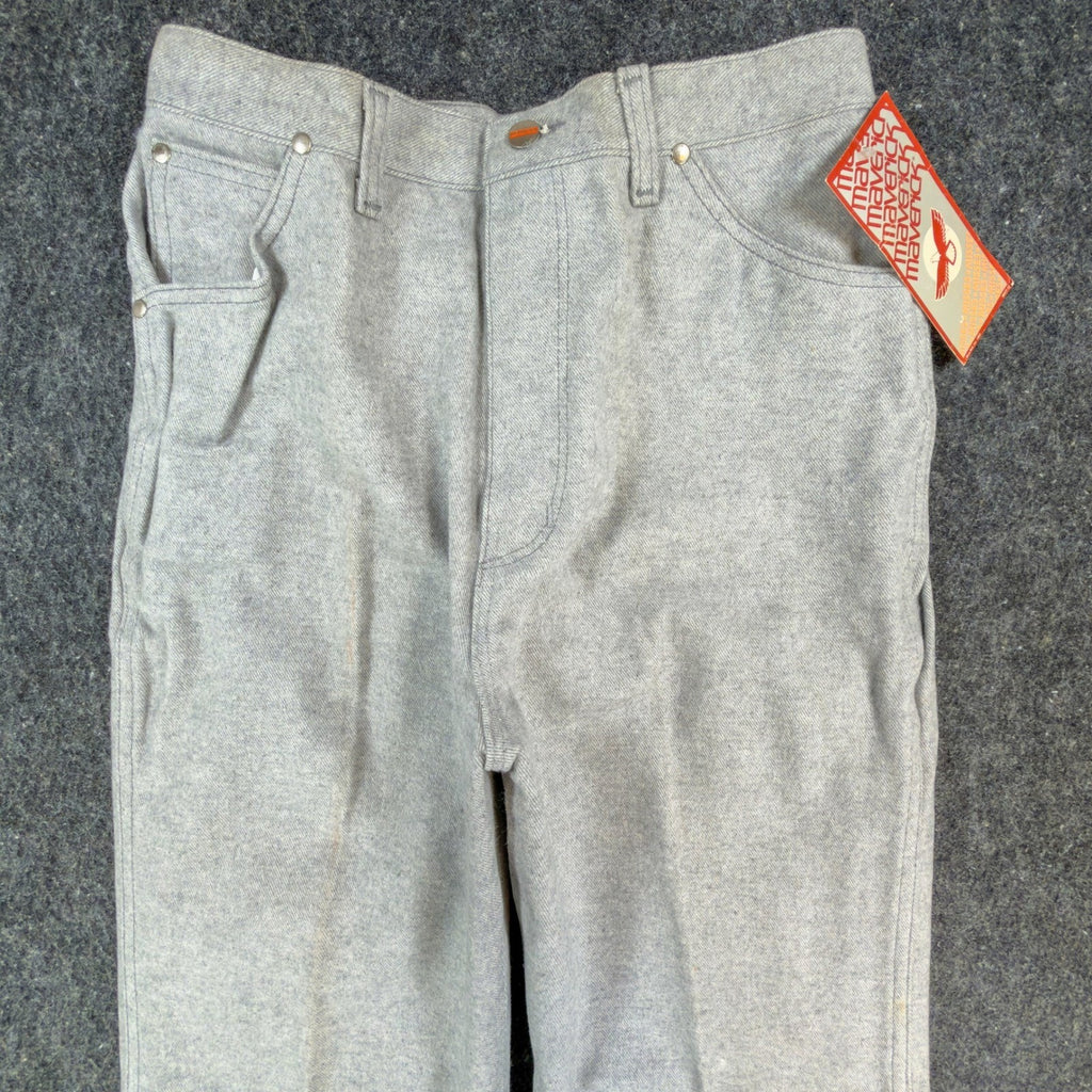 Maverick Pants Misses 14 Vintage 80s Gray Cotton Straight Leg Made in USA NWT