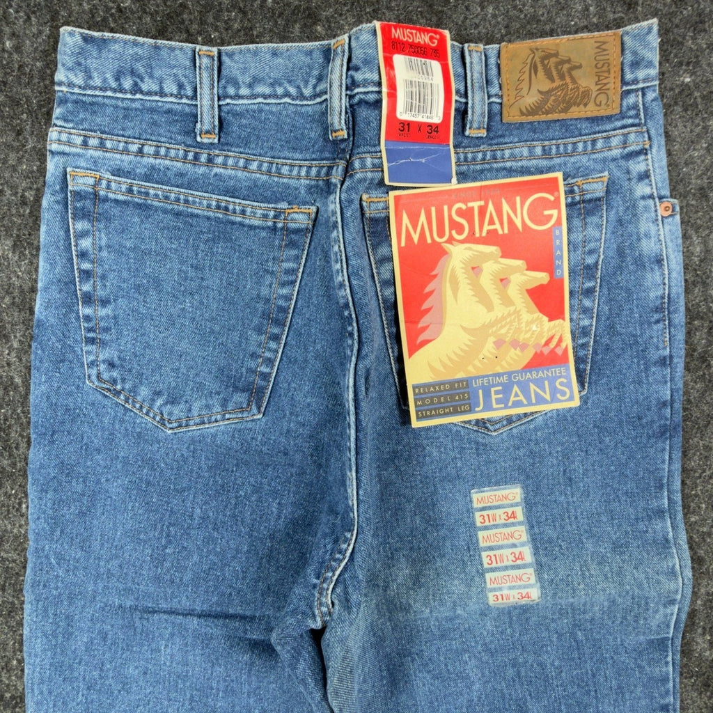 Mustang Vintage 90s Model 415 Jeans Mens 31x34 Blue Cotton NWT Deadstock