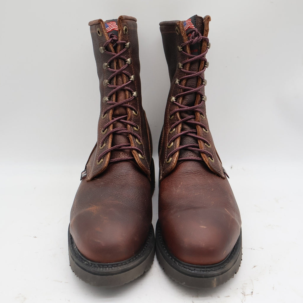 Justin Work Boots Mens 9.5 D 765 Briar Pitstop Steel Toe Leather USA Made NEW