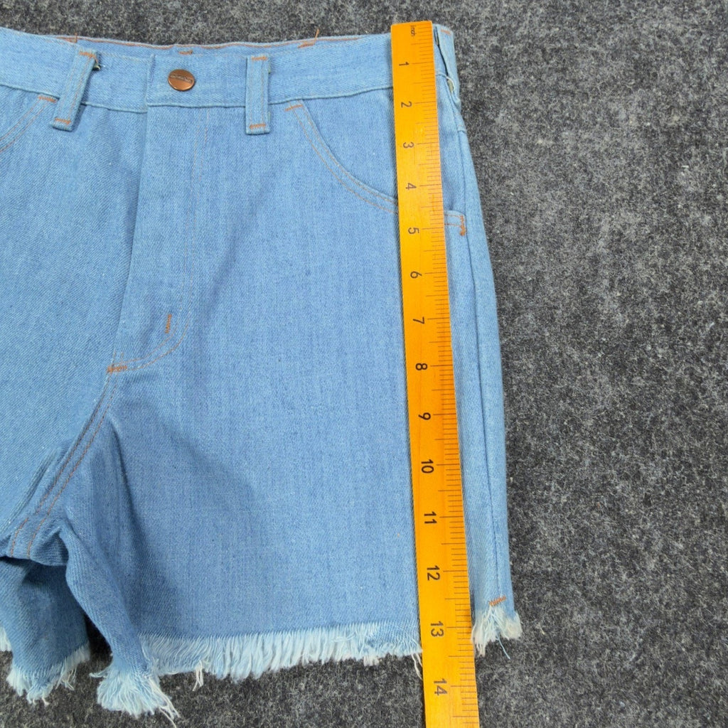 Maverick Vintage 70s Frayed Denim Shorts Boys 14 Regular Light Blue NWT USA - take2supply
