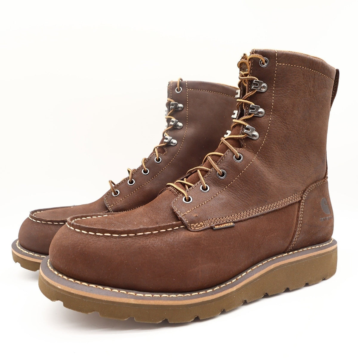 Carhartt 8-Inch Wedge Boot Mens 13 Brown Leather Soft Toe Waterproof New FW8093