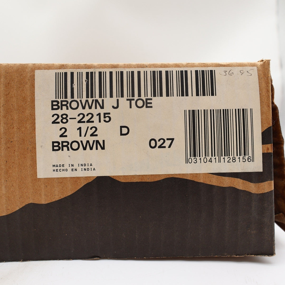 Vintage Laredo 28-2215 Brown Leather J Toe Western Boots Kids 2.5 NWT Deadstock