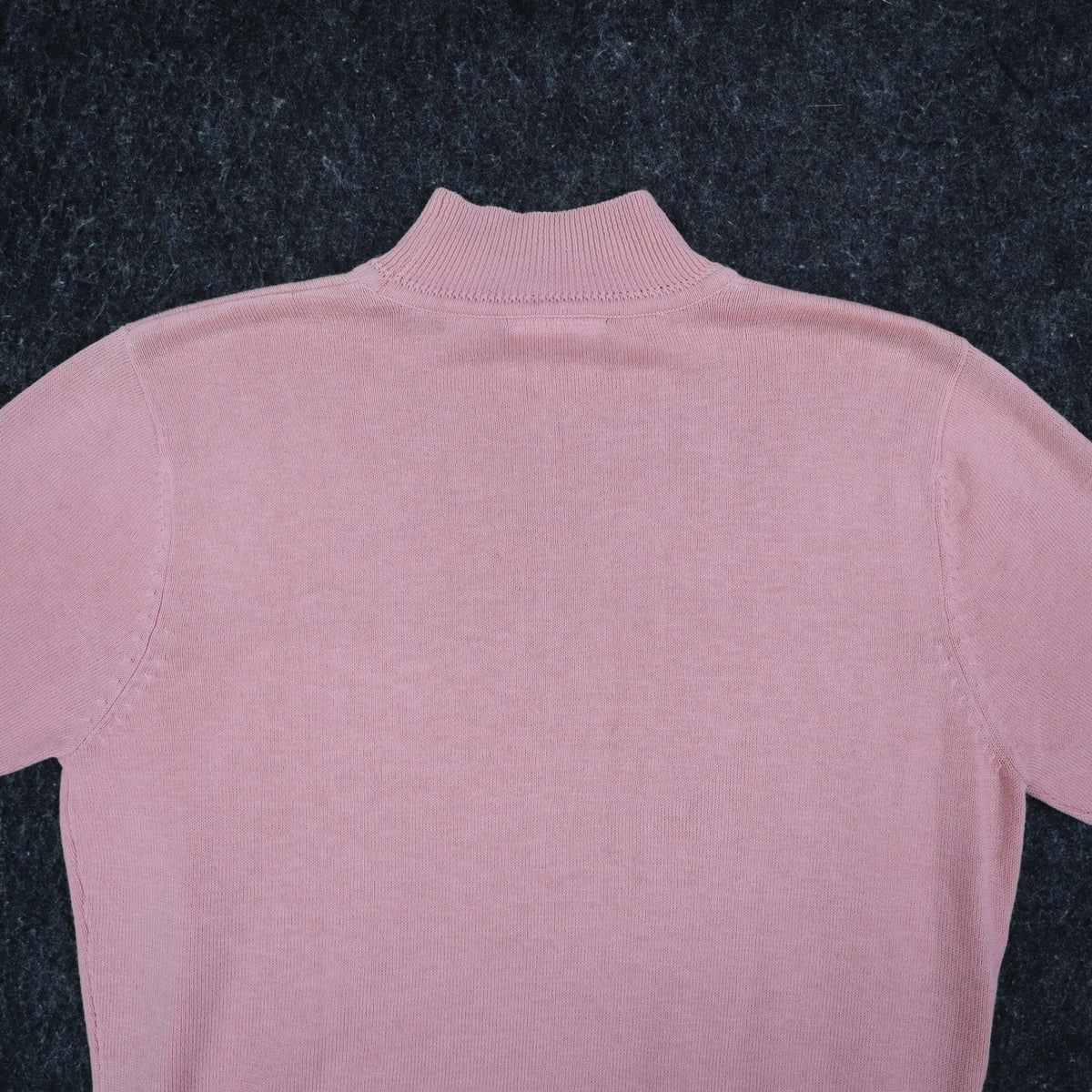 Nikki Petite Short Sleeve Mock Neck Sweater Small Pink Cotton Blend NWT C1004